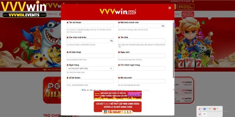 Các bước đơn giản vào VVVWIN giải trí